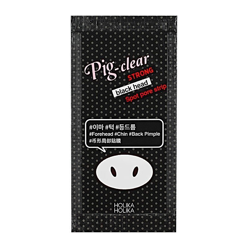 Holika Holika Pig Nose Clear Strong Blackhead Spot Pore Strip - lokalūs poras valantys pleistrai, 6 lapeliai